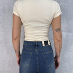 T- sirt girocollo maniche corte LC240321 CREMA OFELIA