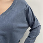 T-shirt scollo a V 2831 BLU OFELIA