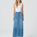 Gonna in denim con lavaggio medio FP25SG5006D46202 258 FRACOMINA