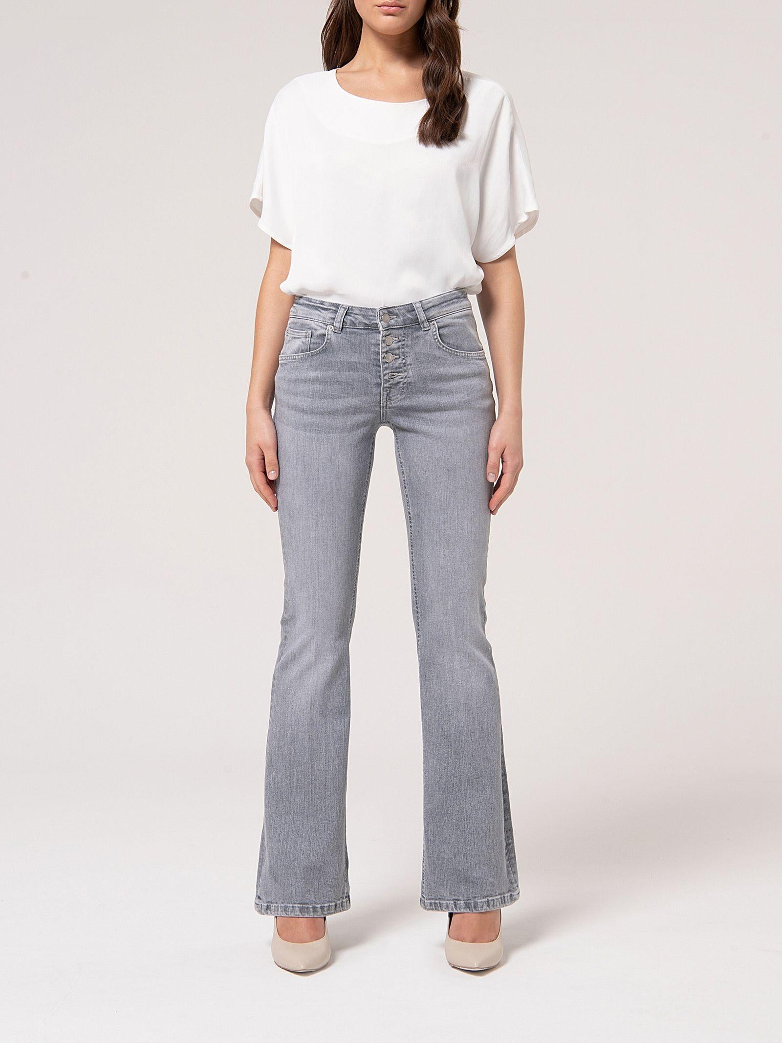 Jeans bootcut grigio con lavaggio medio FP24WVA010 D46093553 FRACOMINA