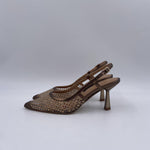Slingback con dettaglio rete e perline 2528 BRONZO OFELIA