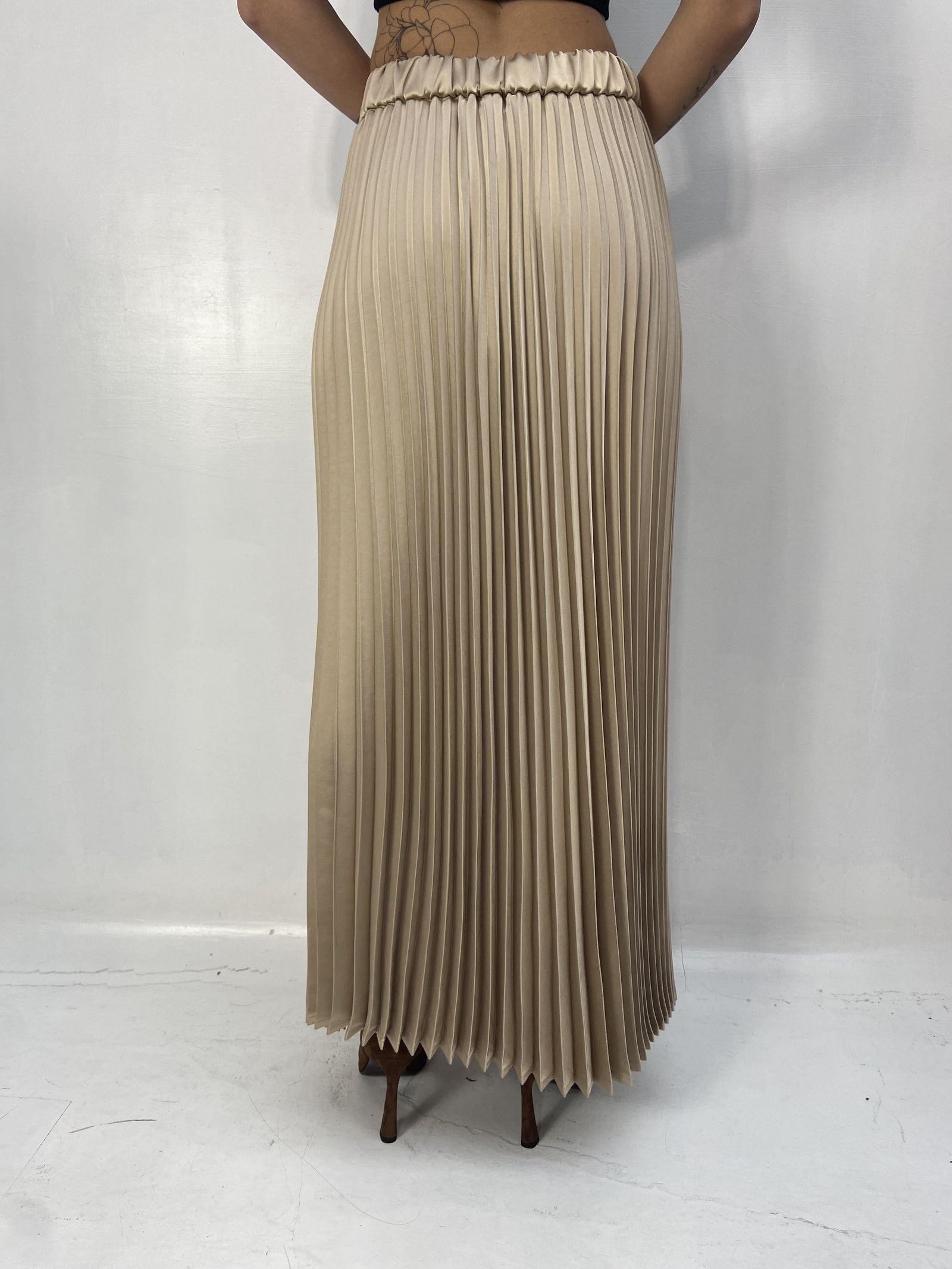 Gonna in raso plissè SK1183 CAMMELLO OFELIA
