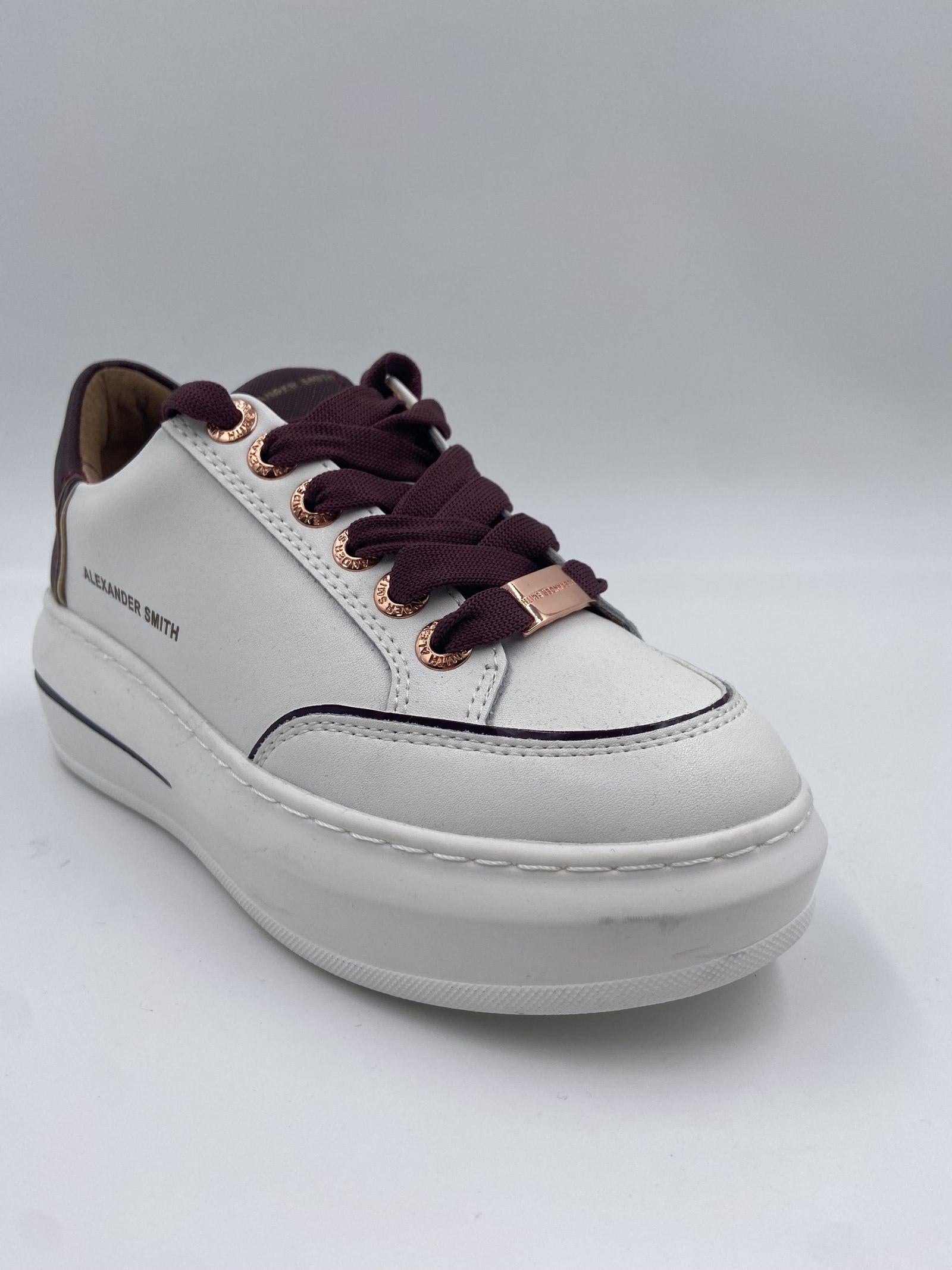 Sneakers Lancaster Woman White Bordeaux ASBALSW 1806 WDX BIANCOBORDEAUX ALEXANDER SMITH