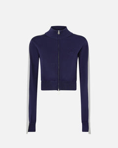 Felpa con zip in tessuto piquet