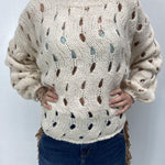 Maglia intrecciata JS376 BEIGE OFELIA