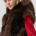 Gilet pelliccia con cappuccio FR25WC4006O44501 091 FRACOMINA