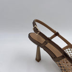 Slingback con dettaglio rete e perline 2528 BRONZO OFELIA