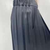 Gonna in raso con pieghe SK1027 NERO OFELIA