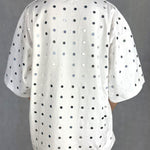 T- shirt mezze maniche con specchietti LC240339 BIANCO OFELIA