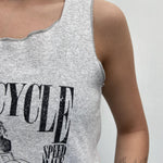 Canotta con stampa A1249 GRIGIO OFELIA