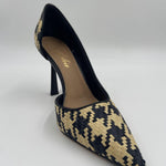 Sandalo in raffia con apertura laterale H2237 NEROBEIGE OFELIA