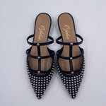 Scarpa bassa aperta con borchie 2569 NERO OFELIA