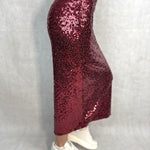 Gonna midi con paillettes MK14E-150 ROSSO OFELIA