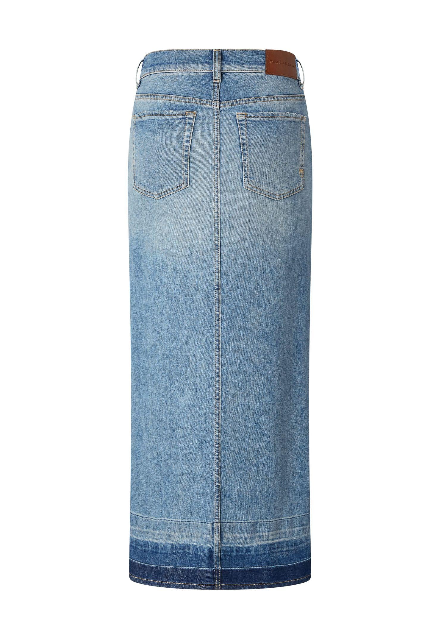 Gonna lunga in denim con spacco davanti 104628-A2EA PJE PINKO