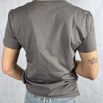 T-shirt basica scollo a V L5560 FUMO OFELIA