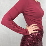 T- shirt manica lunga LC23465 BORDEAUX OFELIA