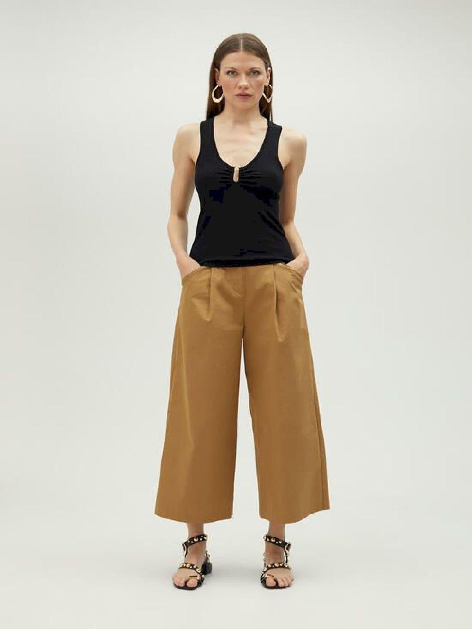 Pantalone cropped con elastico MS2514020 052 MAITE