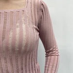 Maglia trasparente maniche lunghe 25002 ROSA OFELIA