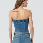 Bustier slim fit in denim FP25SJ5020D46002 258 FRACOMINA