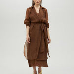 Trench lungo in organza con cintura MS2502018 057 MAITE