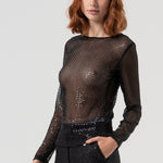 Blusa con strass FQ25WT1001W424R9 053 FRACOMINA
