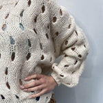 Maglia intrecciata JS376 BEIGE OFELIA