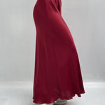 Gonna satinata con passamaneria in vita 887613 BORDEAUX OFELIA