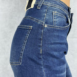 Jeans vita alta e gamba dritta con risvolto 824115JC771 DENIM OFELIA