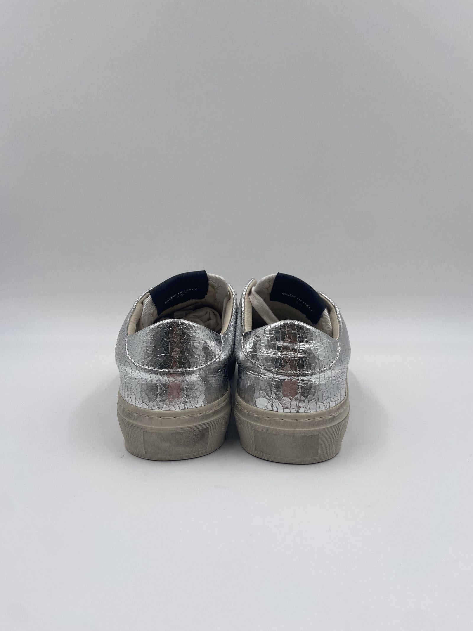 Sneakers Destroy effetto crack DESTROY-D ARGENTO STOCKTON