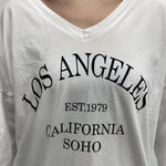 T-shirt stampa Los Angeles 2831LOSANGELES BIANCONERO OFELIA
