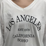 T-shirt stampa Los Angeles 2831LOSANGELES BIANCONERO OFELIA