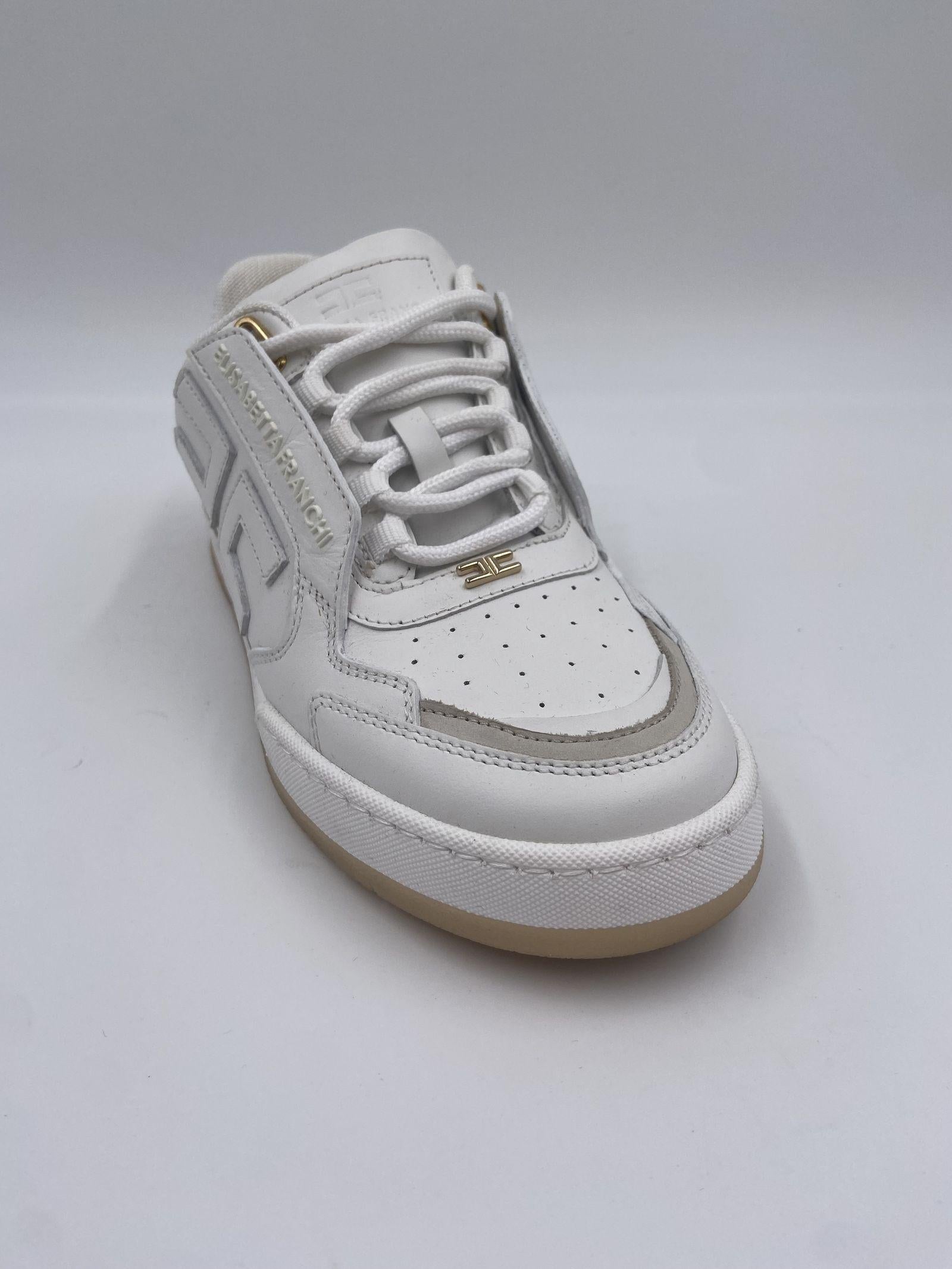 Sneakers in pelle con logo SA28G41E2 360 ELISABETTA FRANCHI