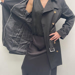 Trench doppio petto con cintura 333 NERO OFELIA