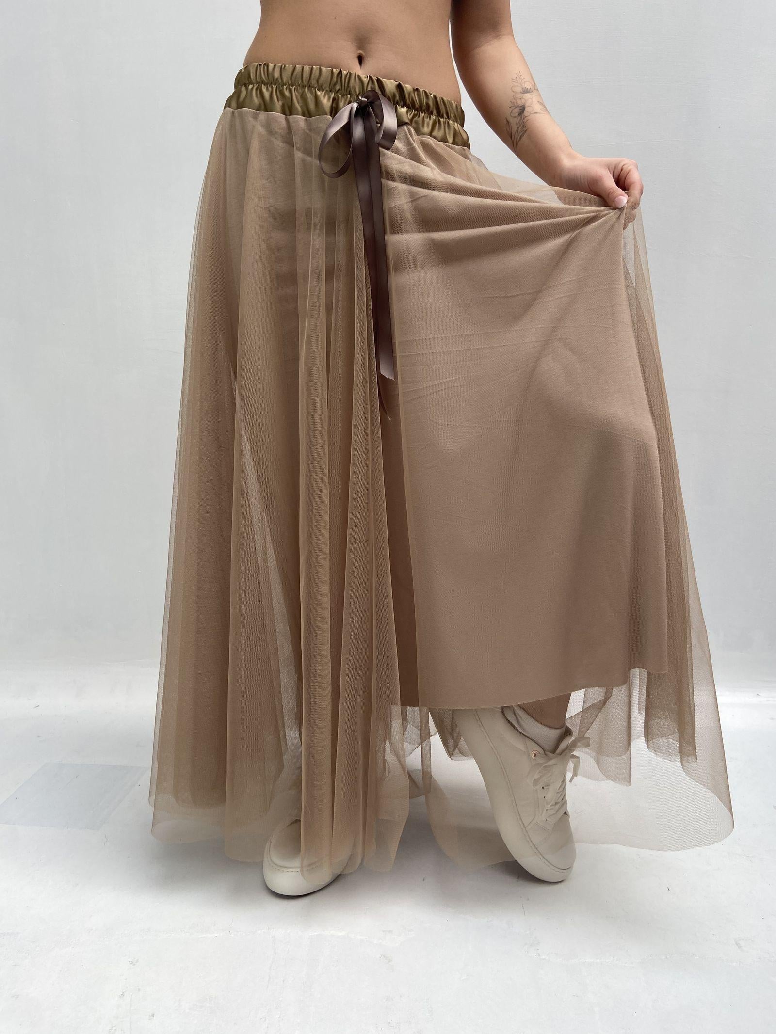 Gonna lunga in tulle MK04.015 CARAMELLO OFELIA