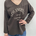 T-shirt stampa Los Angeles 2831LOSANGELES MORO OFELIA