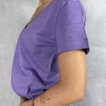 T- shirt basica scollo a V L5560 LILLA OFELIA