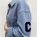 Camicia in denim con patch 525106BIS AZZURRO OFELIA