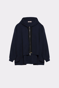 Felpa svasata con cappuccio