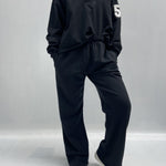 Felpa scollo a V ampio A1278 NERO OFELIA