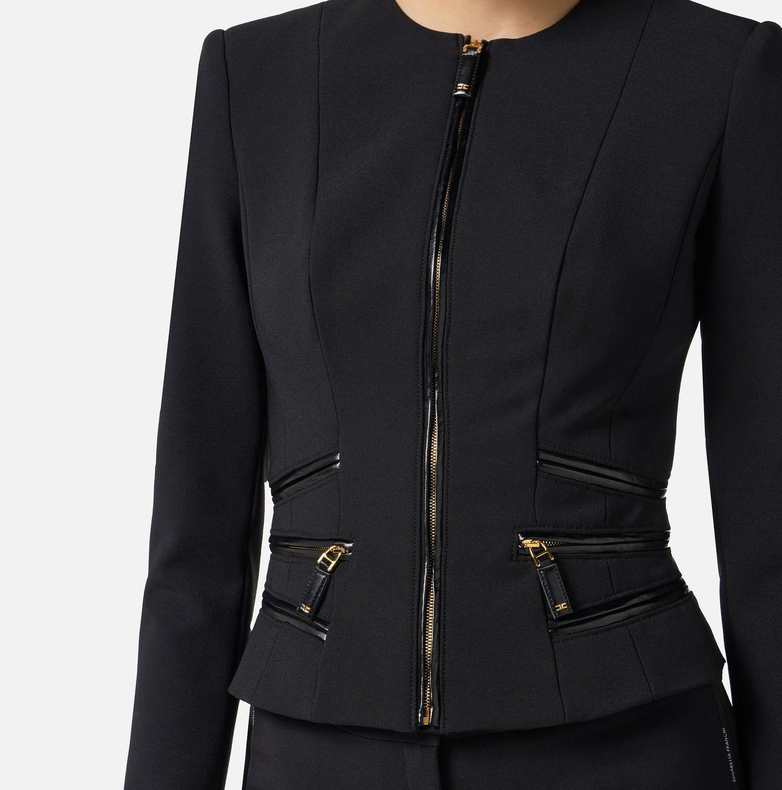 Giacca con dettagli zip GI17356E2 110 ELISABETTA FRANCHI