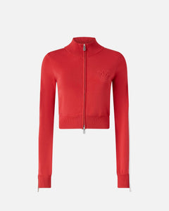 Felpa con zip in tessuto piquet