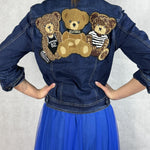 Giubbotto corto in denim con orsetti 515803JC759ORSETTO DENIM OFELIA