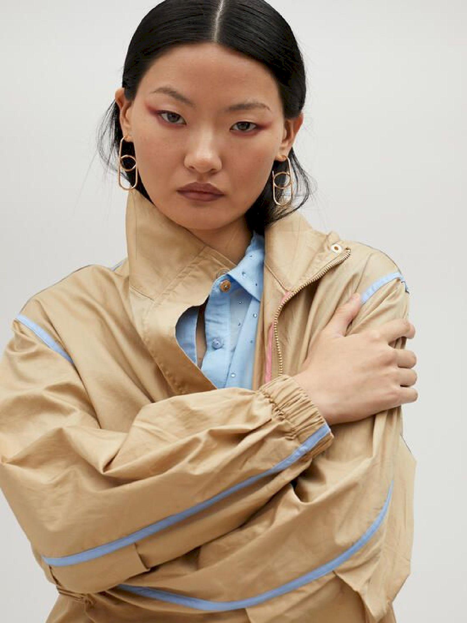 Trench beige con bordini MS2501001 052 MAITE