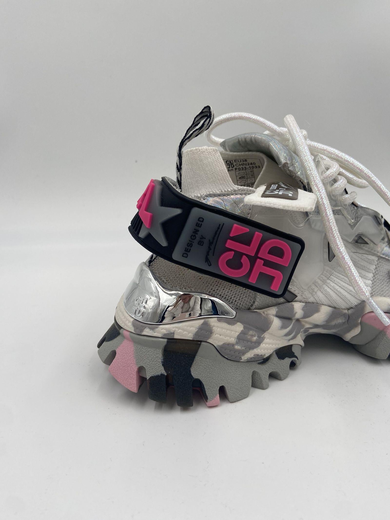 Sneakers grigio rosa e bianco F0331033 BIANCOGRIGIO CLJD