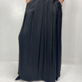 Gonna in raso con pieghe SK1027 NERO OFELIA