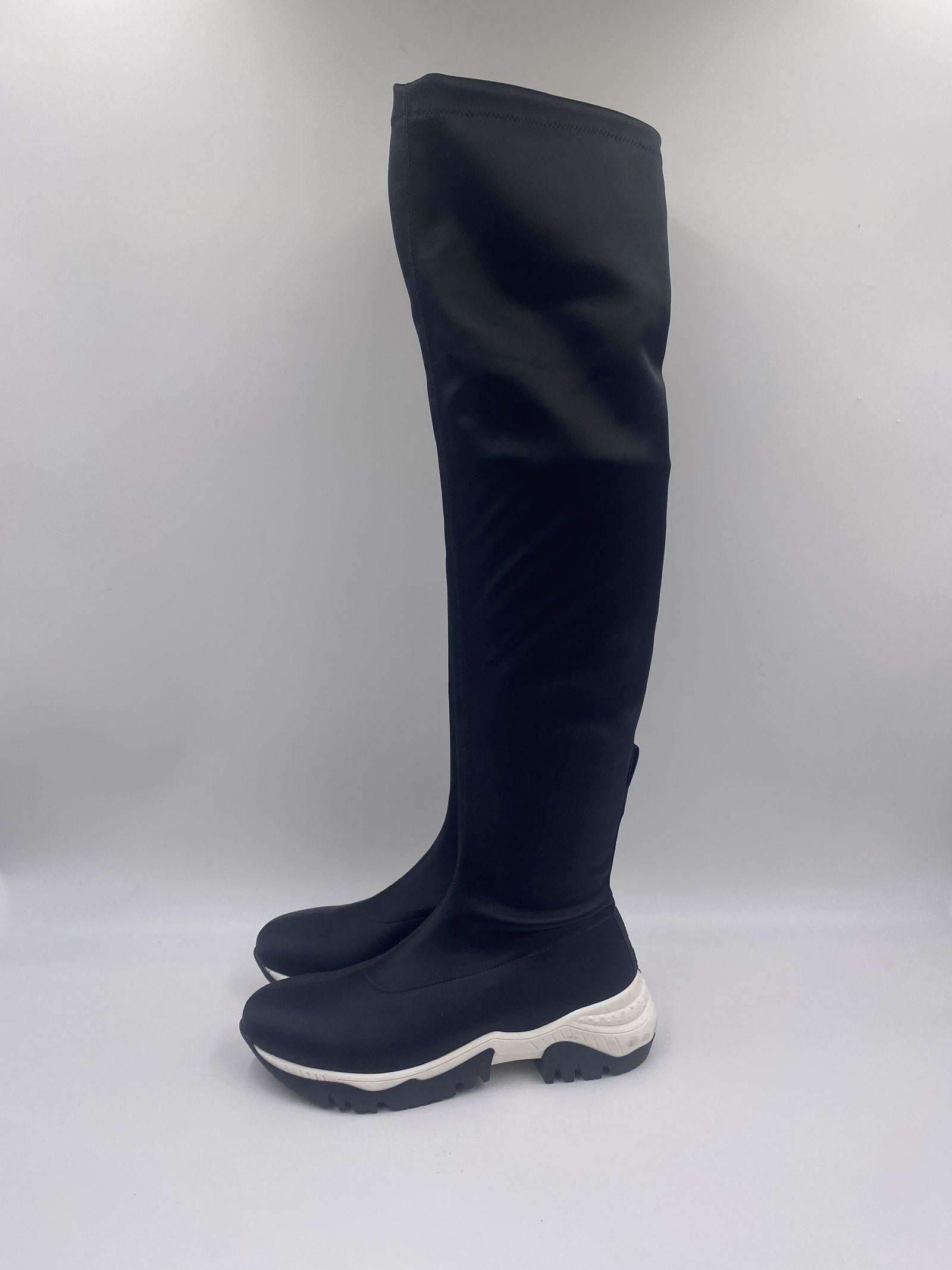 Stivale bicolor sopra al ginocchio 79091 NERO JEANNOT