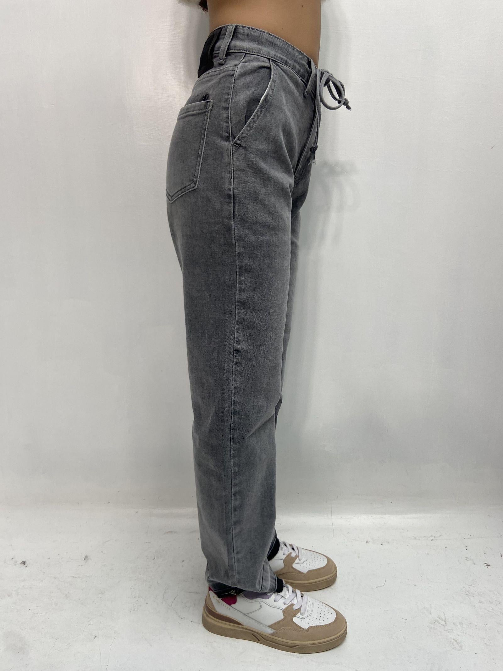 Jeans mom fit con coulisse LAF264 GRIGIO OFELIA