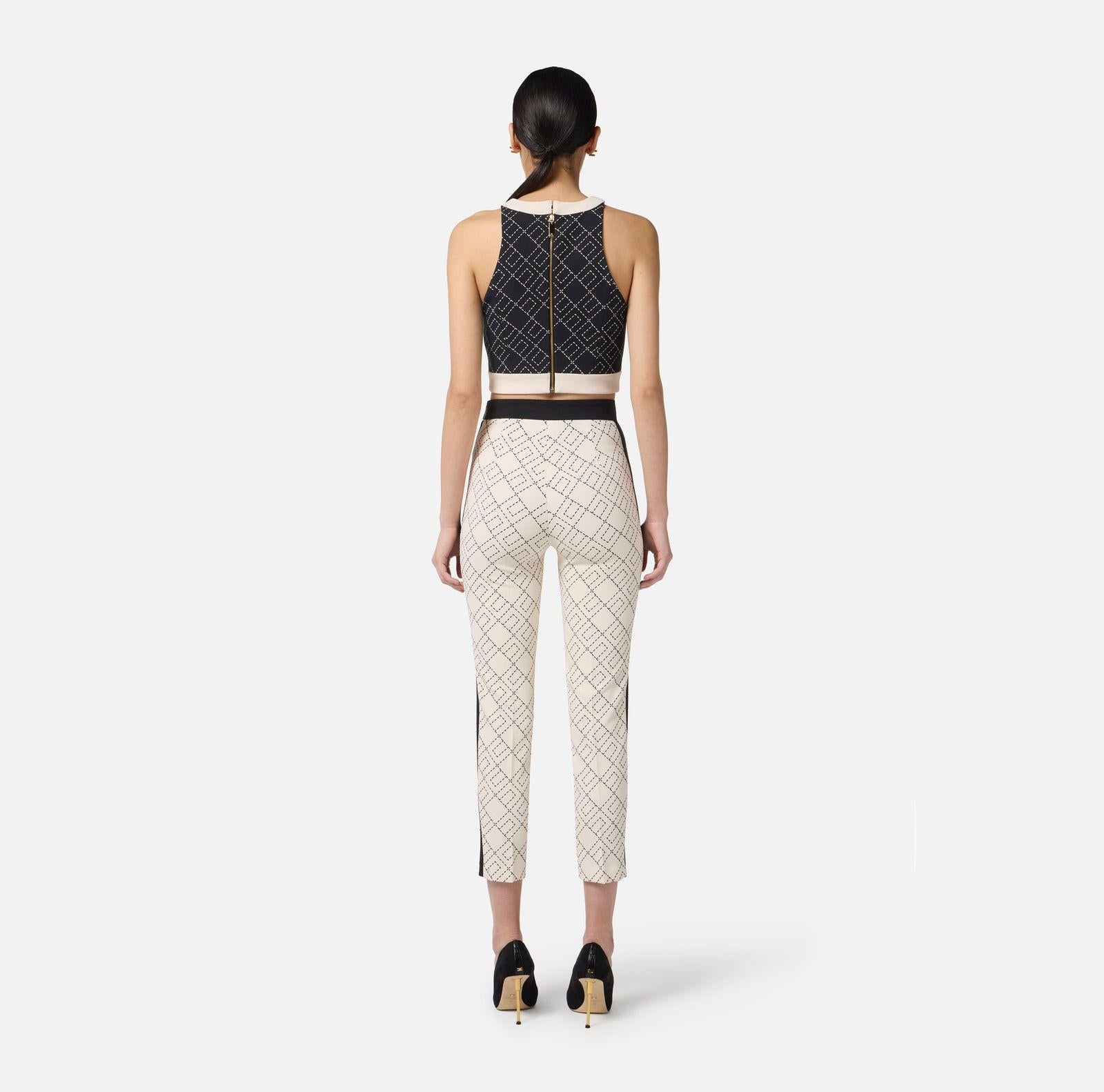 Pantalone bi-color con stampa PAS0156E2 EF1 ELISABETTA FRANCHI