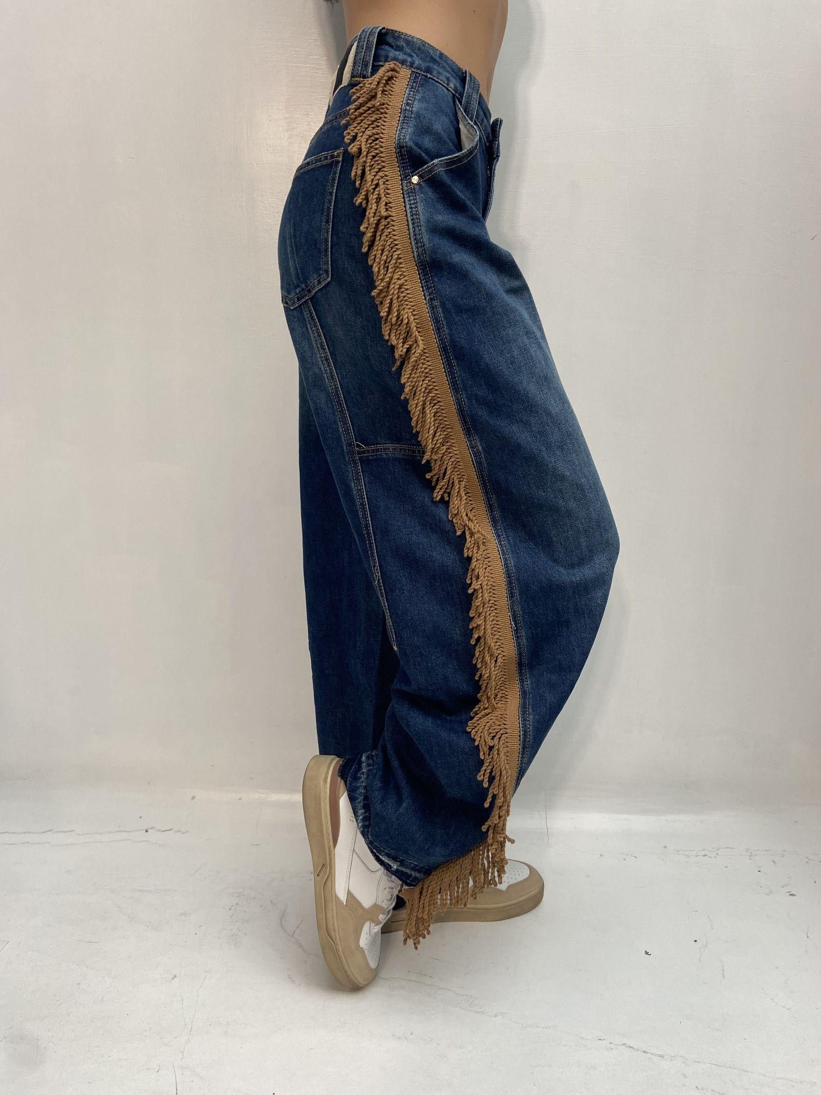 Jeans con frange LAF271PLUS DENIM OFELIA