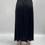 Gonna lunga satinata con elastico in vita 8078 NERO OFELIA